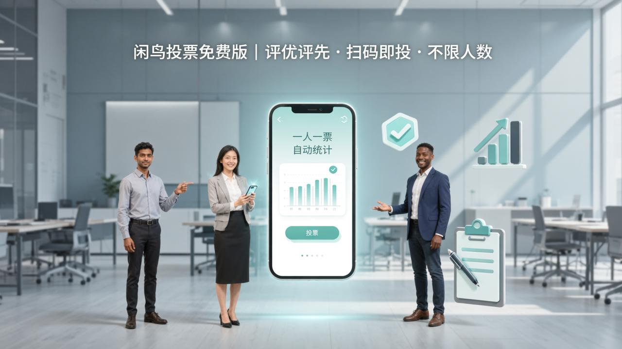 搞一场投票要花几百块？闲鸟投票免费版，评优评先扫码即投不限人数