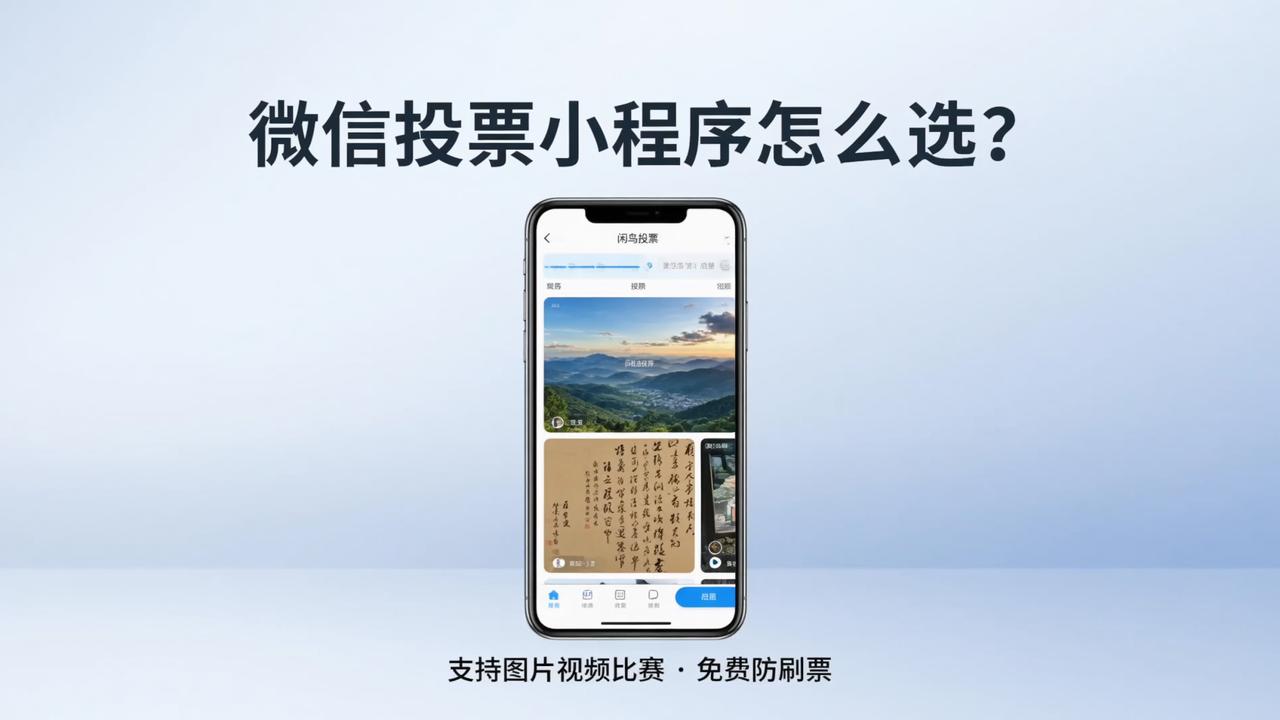 微信投票小程序怎么选？闲鸟投票支持图片视频比赛，免费防刷票