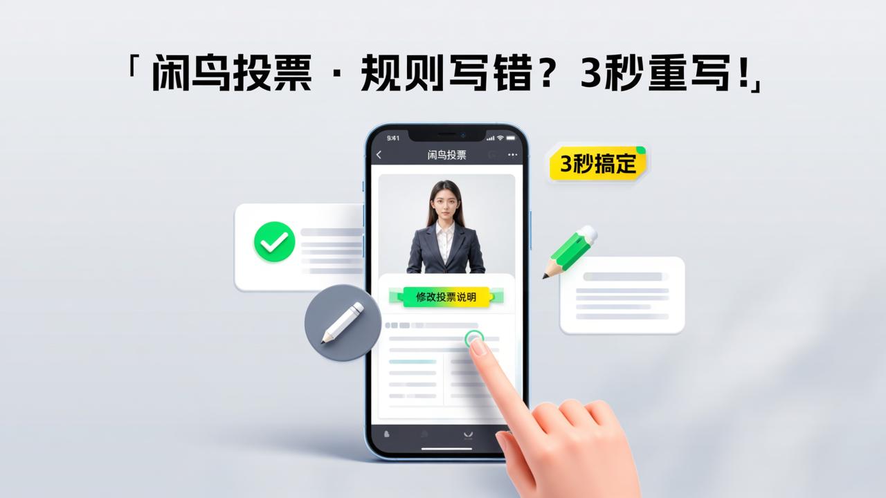 投票规则说明写错了怎么改？「闲鸟投票」修改投票说明，灵活编辑投票规则