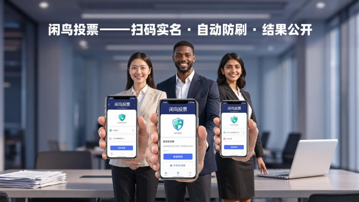 评优评先投票怕刷票？闲鸟投票小程序，扫码实名投票，自动防刷结果公开